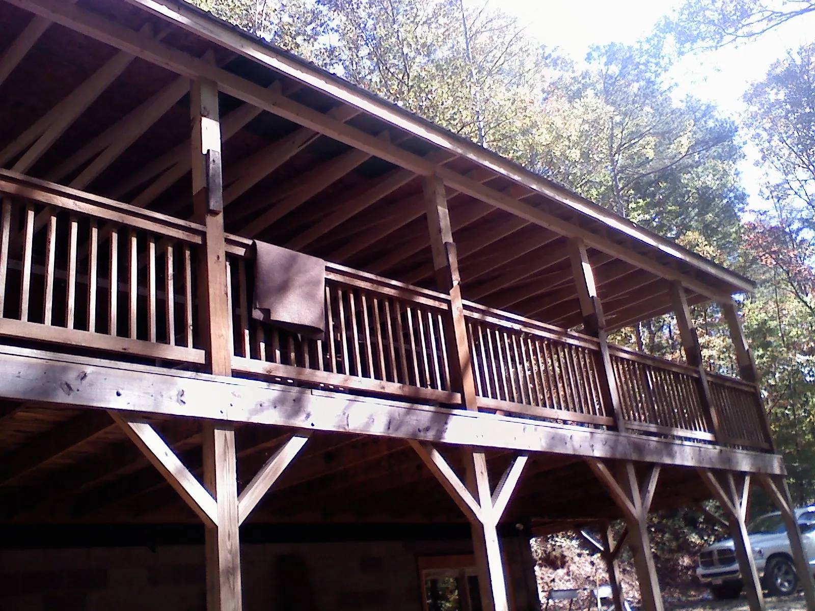 Timber framing under a new elevated porch and deck — Roof Leak Repair in El Dorado by Roofing Brothers